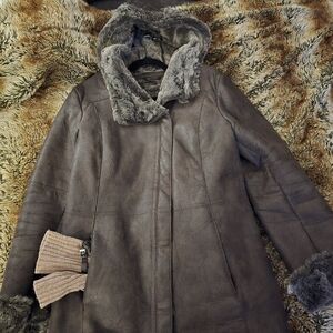 Women's Leather Winter Coat